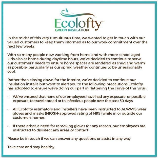 #Socialdistancing #safetybreak #flattenthecurve #Coronavirus #Workingfromhome #Covid19 #insulate #VictoriaBC #YYJ #staywarm #Energyconservation #Energyefficiency #actonclimate #savemoney #climatesolutions #getEcolofted