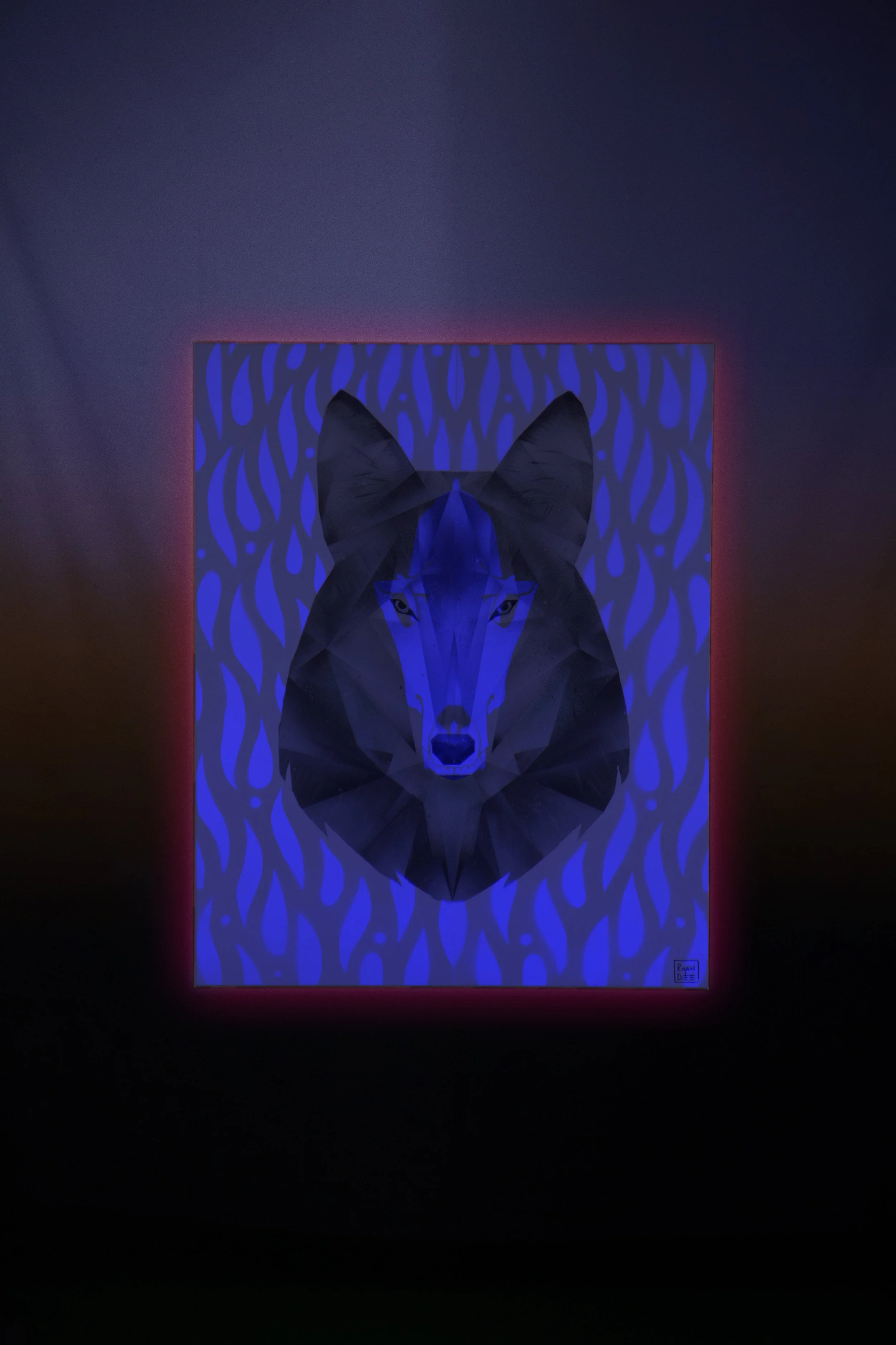 Midnight Wolf Painting - Blacklight