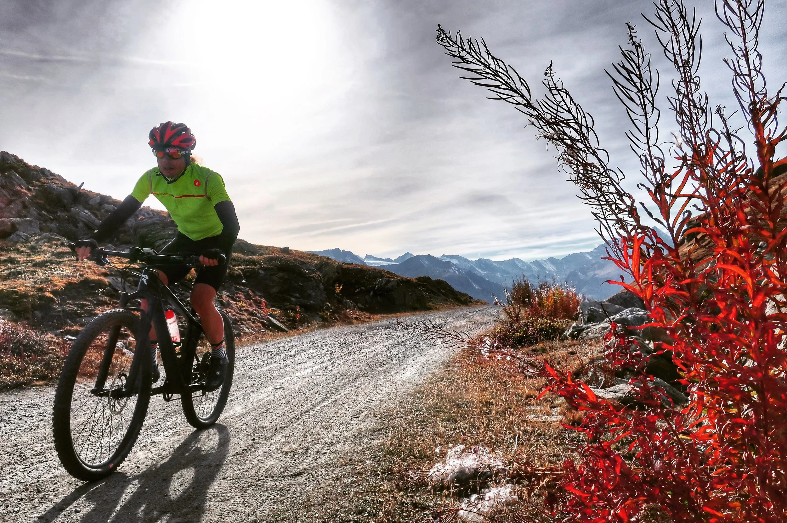 Matthias Scherer riding in the Urtier Valley, Italy - picture Tanja Schmitt