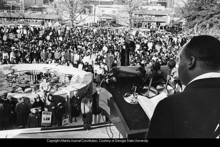 As we honored the legacy of Martin Luther King Jr. yesterday, we reflect on the landmarks within Atlanta that allowed him to speak out on injustice and advance civil rights.

At Hurt Park in December of 1963, Martin Luther King Jr. addressed a group 