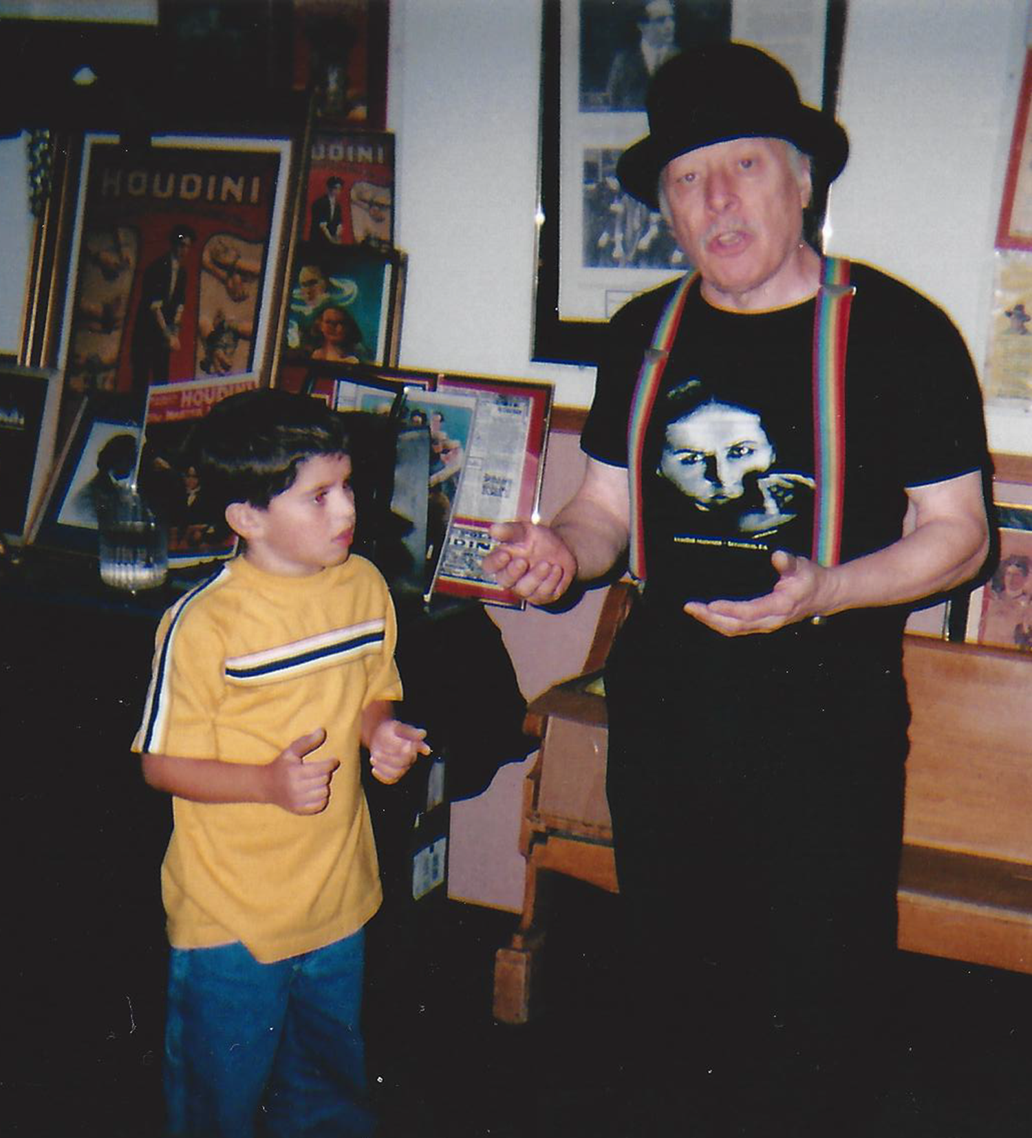 Here I am trying to learn magic by observing "Bravo the Great" at the Houdini Museum in Scranton, Pa.