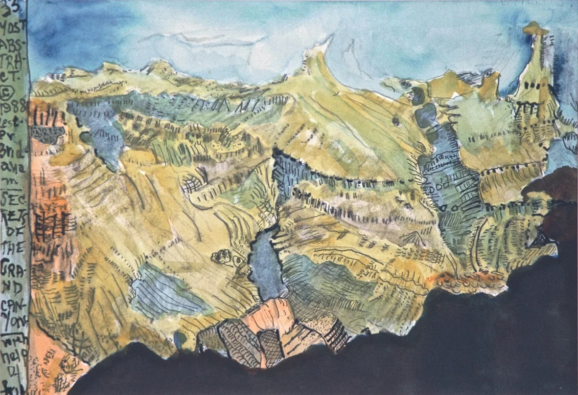 My Secrets of the Grand Canyon, abstract watercolor