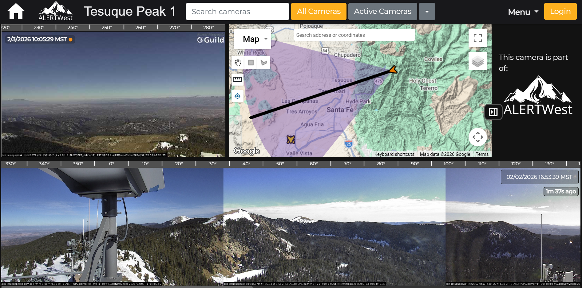 Screen capture of the camera's view on 2/2/26