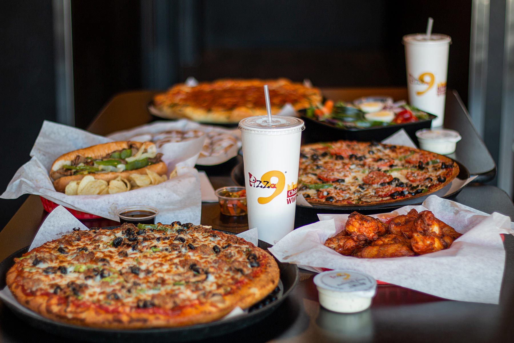 Pizza, Wings, and Salads