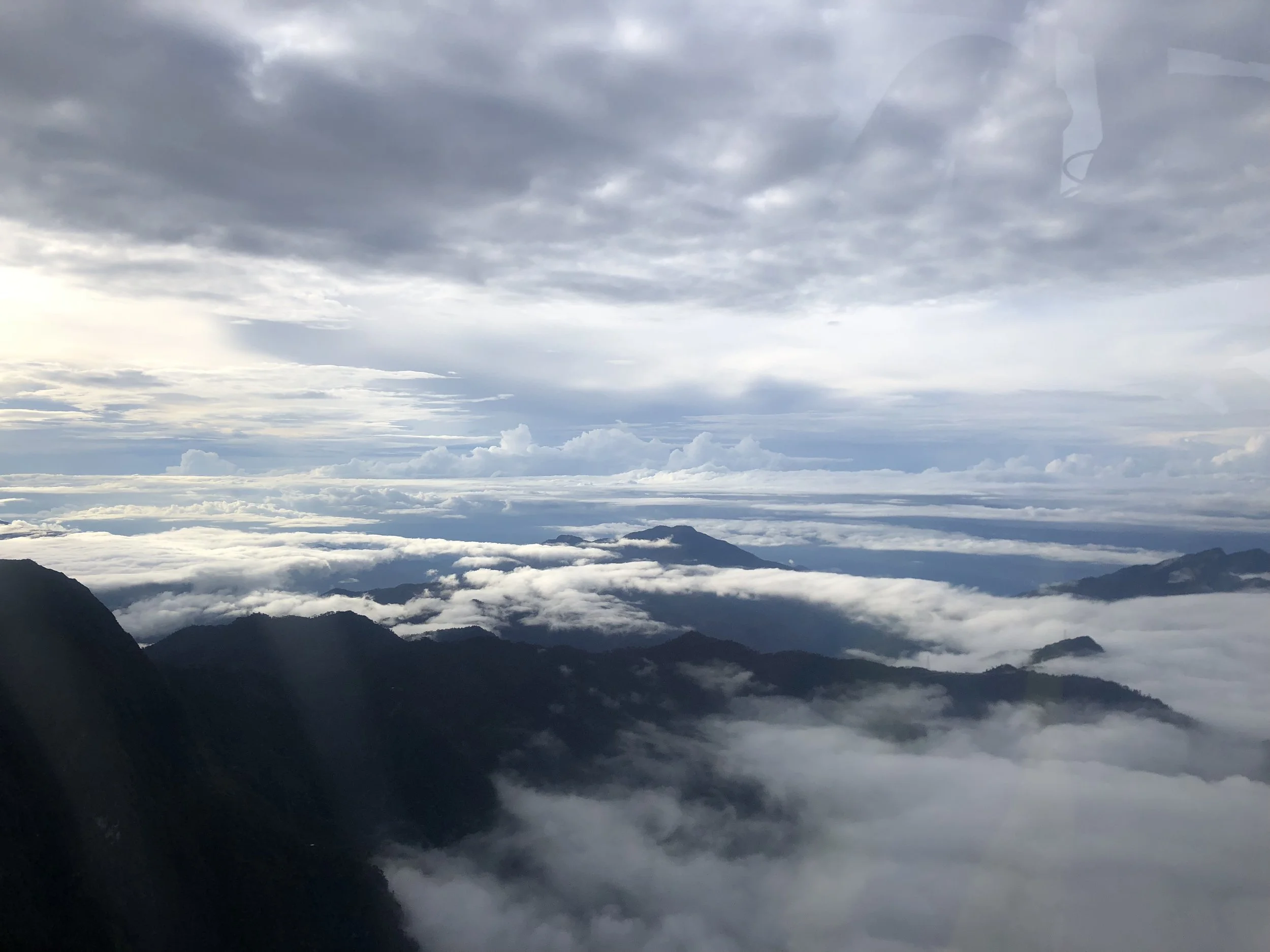 Helicopter ride out from base camp