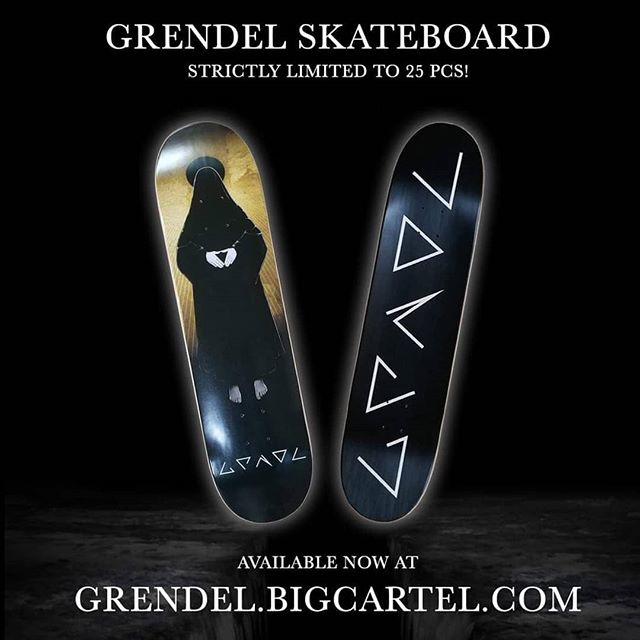 This very special &amp; strictly limited edition high quality, full color double sided custom printed skateboard deck (logo &amp; album cover artwork) is an unmissable item for both skater and non-skater Grendel fans! Perfect for using or ornamental 