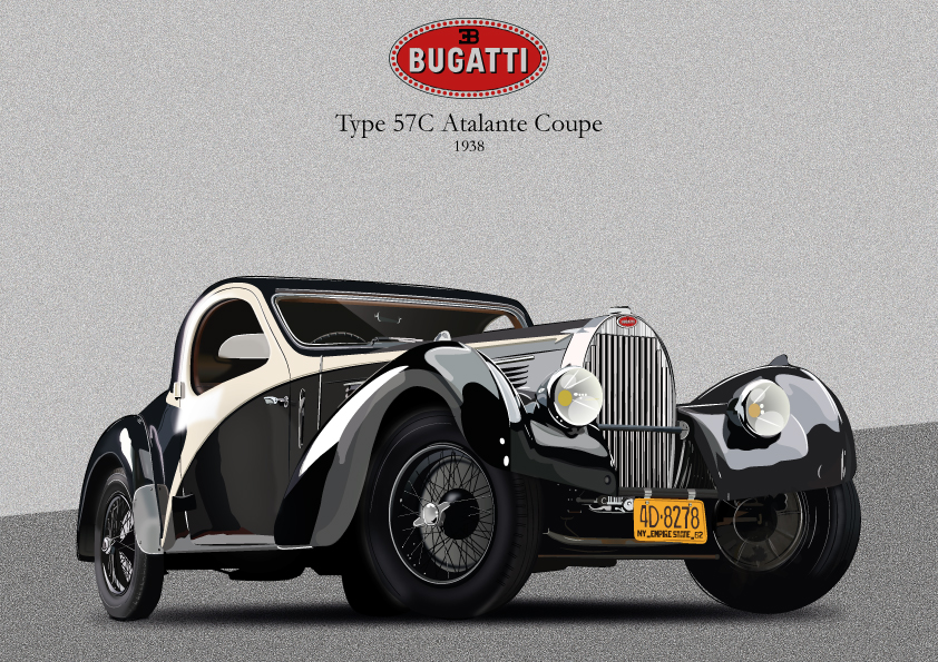 Bugatti Car Illustration