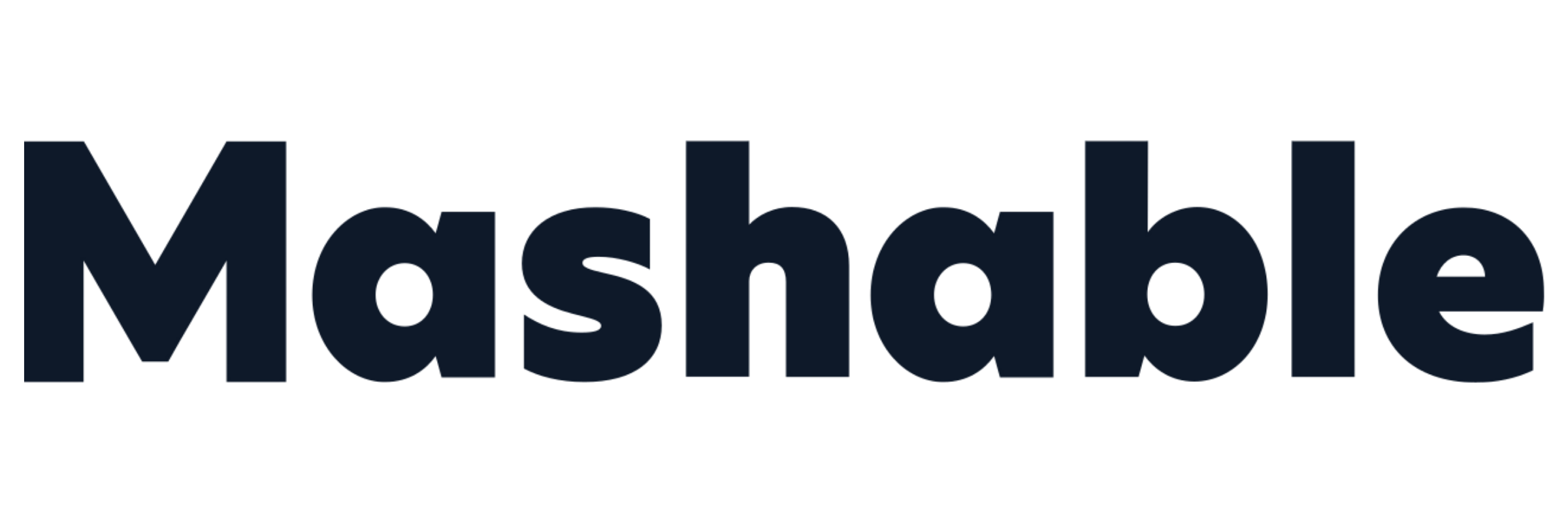 Text reading 'Mashable' in bold, black font.