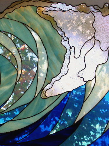 Stained Glass Overlay Ocean Wave