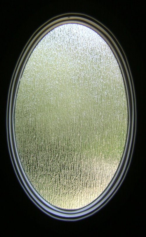  Oval Window in Rain Glass 