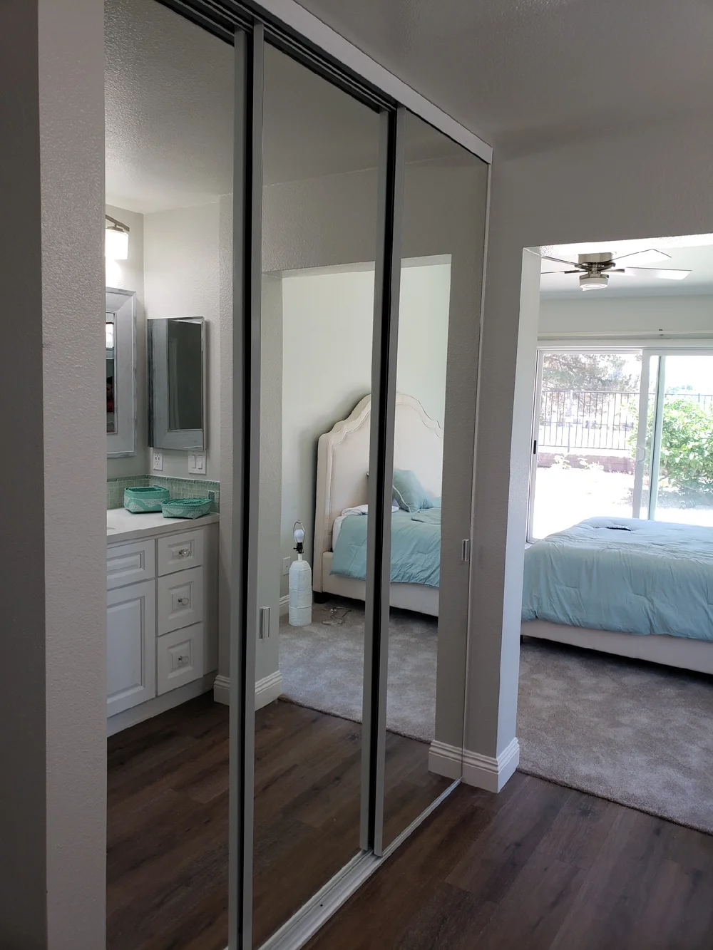 Mirrored Closet Sliding Door Track Mirror Ideas
