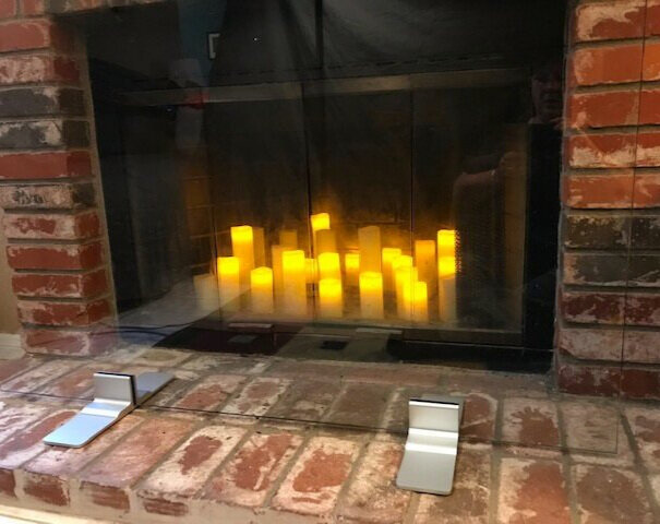 Fireplace Screen with Satin Chrome Feet