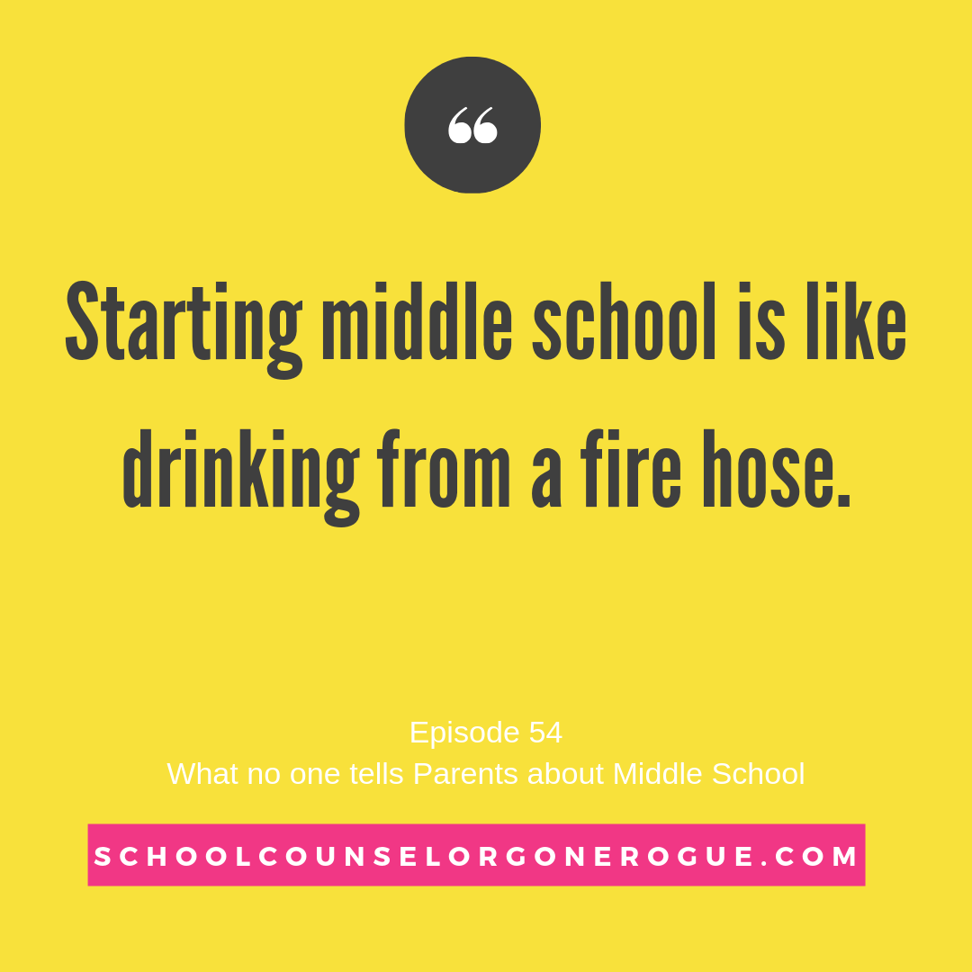 Show of hands—who agrees with this statement? If you don’t let me know what made your transition to middle school so easy? Click here for this week’s episode of School Counselor Gone Rogue and easy tips to thrive in middle school. Marni Pasch - Academic Coach Team - Pasch Academic Coach Podcast School Counselor Gone Rogue www.teampasch.com