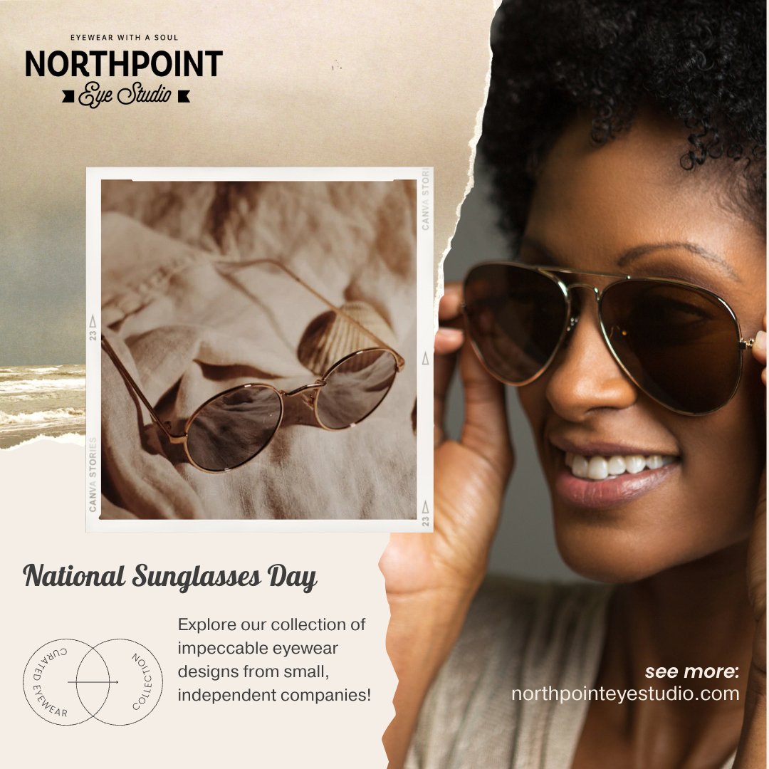 Happy Sunglasses Day! Remember to protect your eyes with style from damaging UV exposure. UV rays are present 365 days a year. ​​​​​​​​
​​​​​​​​
Stop by anytime to select your pair!​​​​​​​​
​​​​​​​​
#nationalsunglassesday #northpointeyestudio #charlo