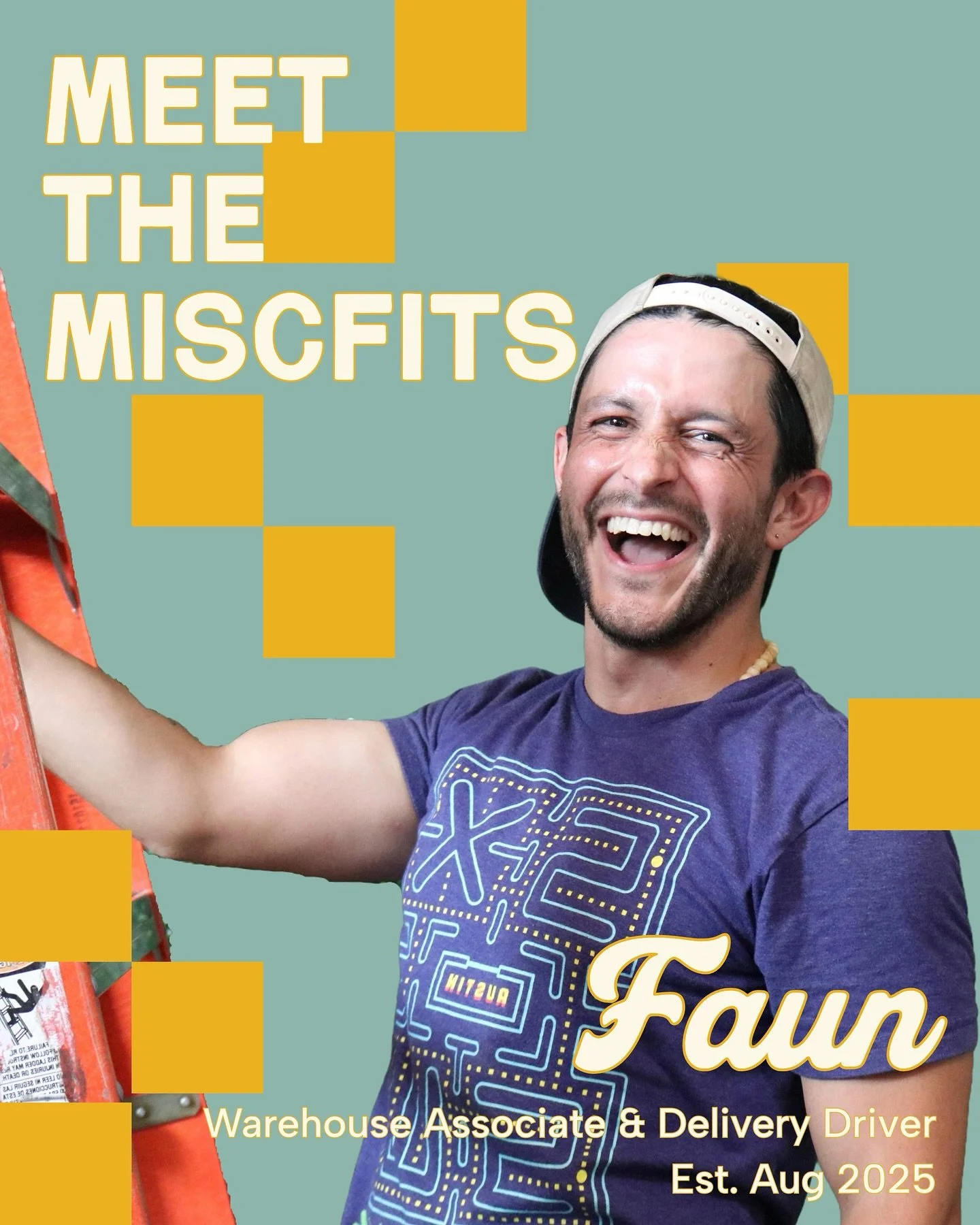 Welcome to the team Faun!!! So happy to add this hardworking gem to our crew. Catch him hustling your order to the right place, at the right time&hellip; and smiling while he does ✨ I mean just look at that smile! Lucky to add a miscfit like this to 