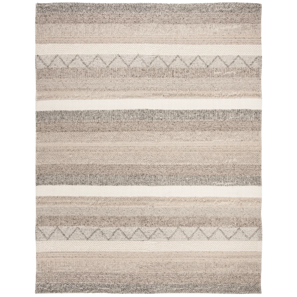 Beige Woven Striped Area Rug