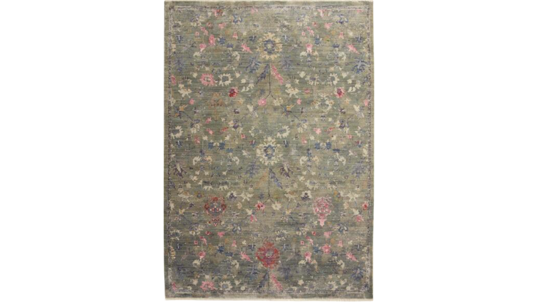 Gray/Sage Floral Area Rug