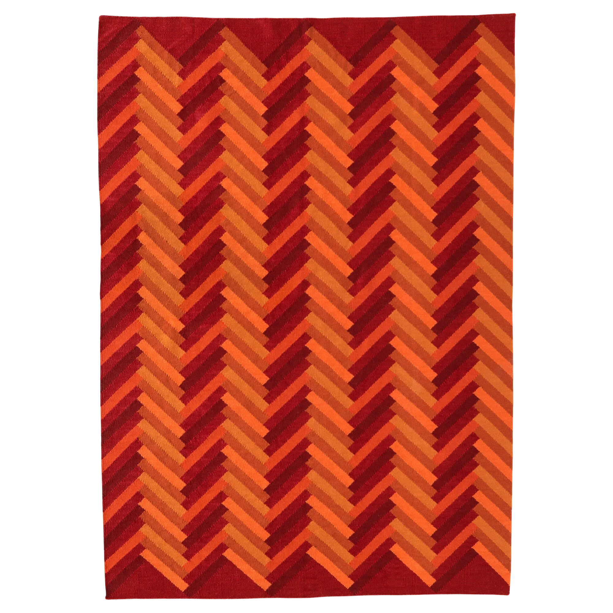 Red/Orange Chevron Area Rug