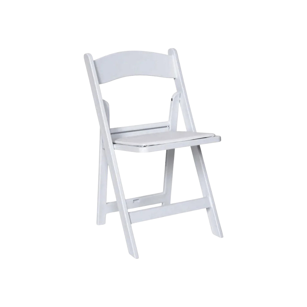 Padded Resin Folding Chair - White