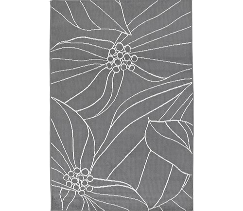 Gray/White Floral Area Rug