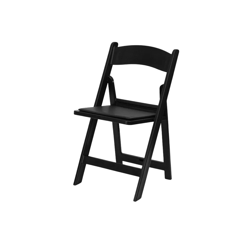 Padded Resin Folding Chair - Black