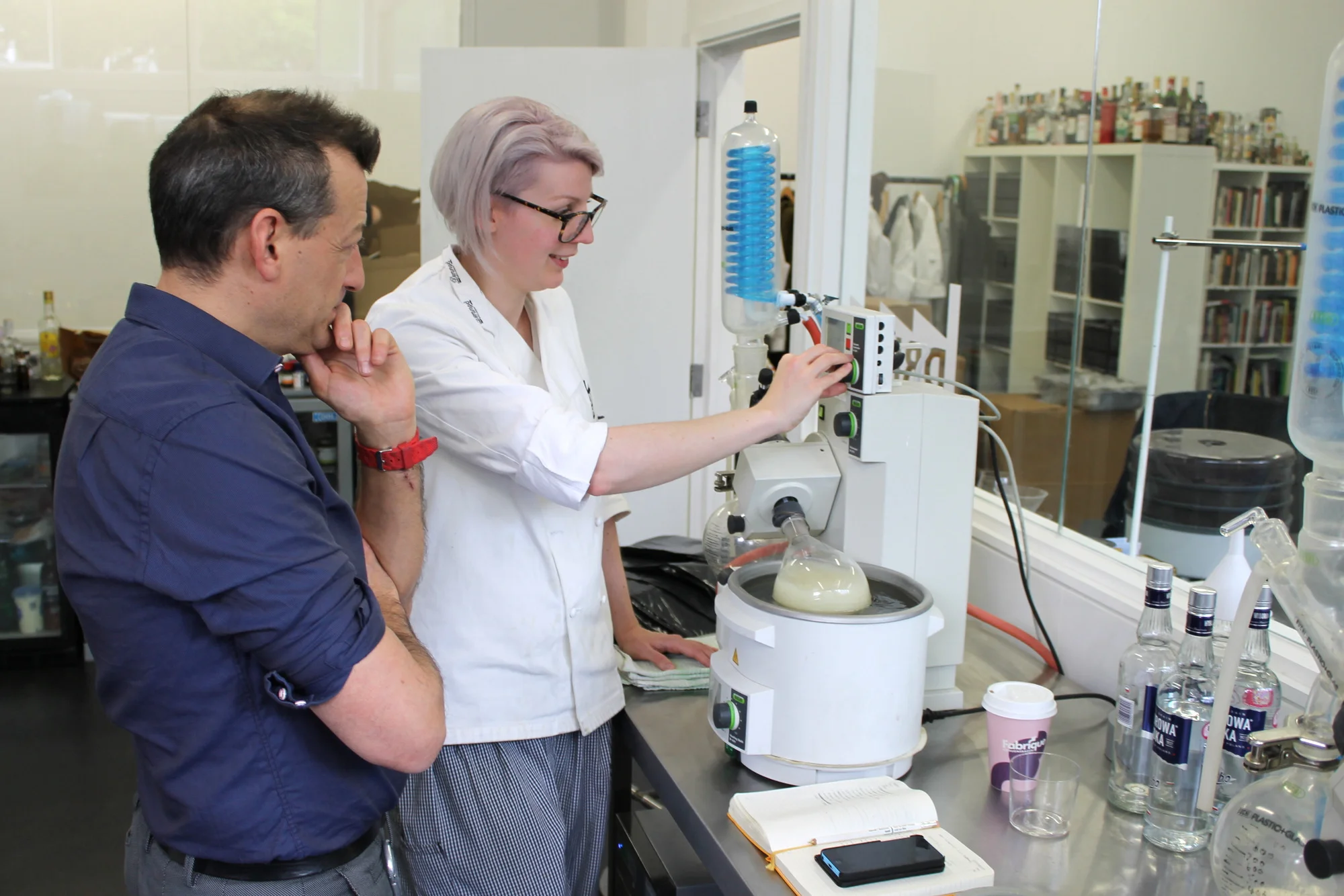 marco in the drinks factory lab