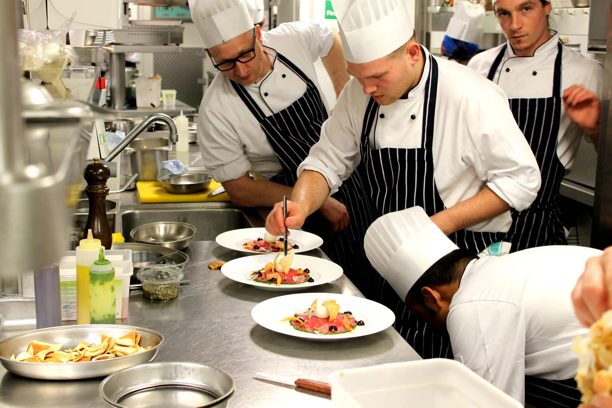 chefs plating at the Waterside inn