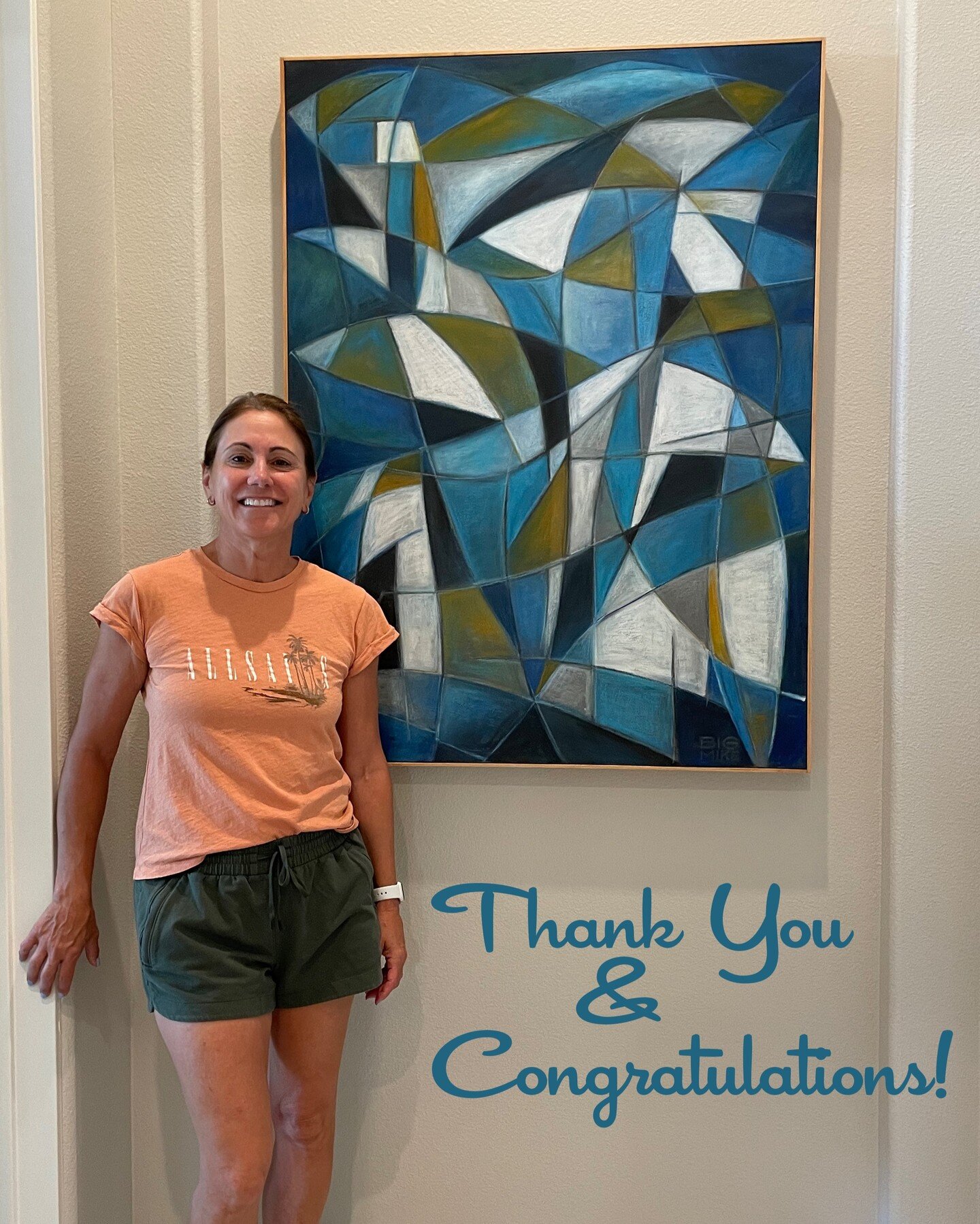 Thank you and Congratulation to the delightful Donna of La Quinta on her acquisition of one of my favorite pieces, Pazoules. It has found a stunningly beautiful home in Griffin Ranch Estates! Thanks again Donna!

*
#bigmikeartPS #artcollector #palmsp