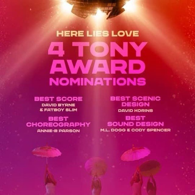 Congratulations to everyone @herelieslovebway! Especially @davidbyrneofficial &amp; @officialfatboyslim for the best musical score nomination!
#tonyawards #herelieslovebroadway #davidbyrne #fatboyslim