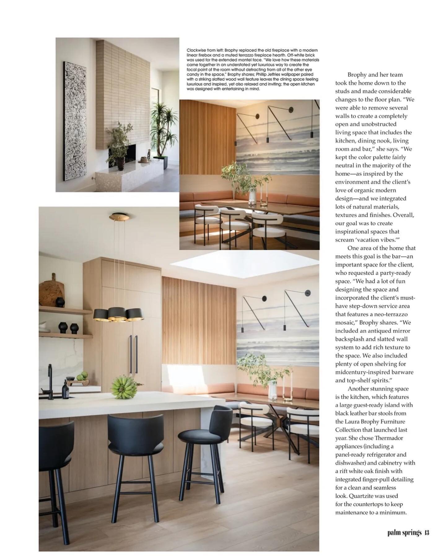 Another view of the @laurabrophyinteriors Rancho Mirage feature in the latest @modernluxuryps. A peak at all our custom carpentry and cabinets😍