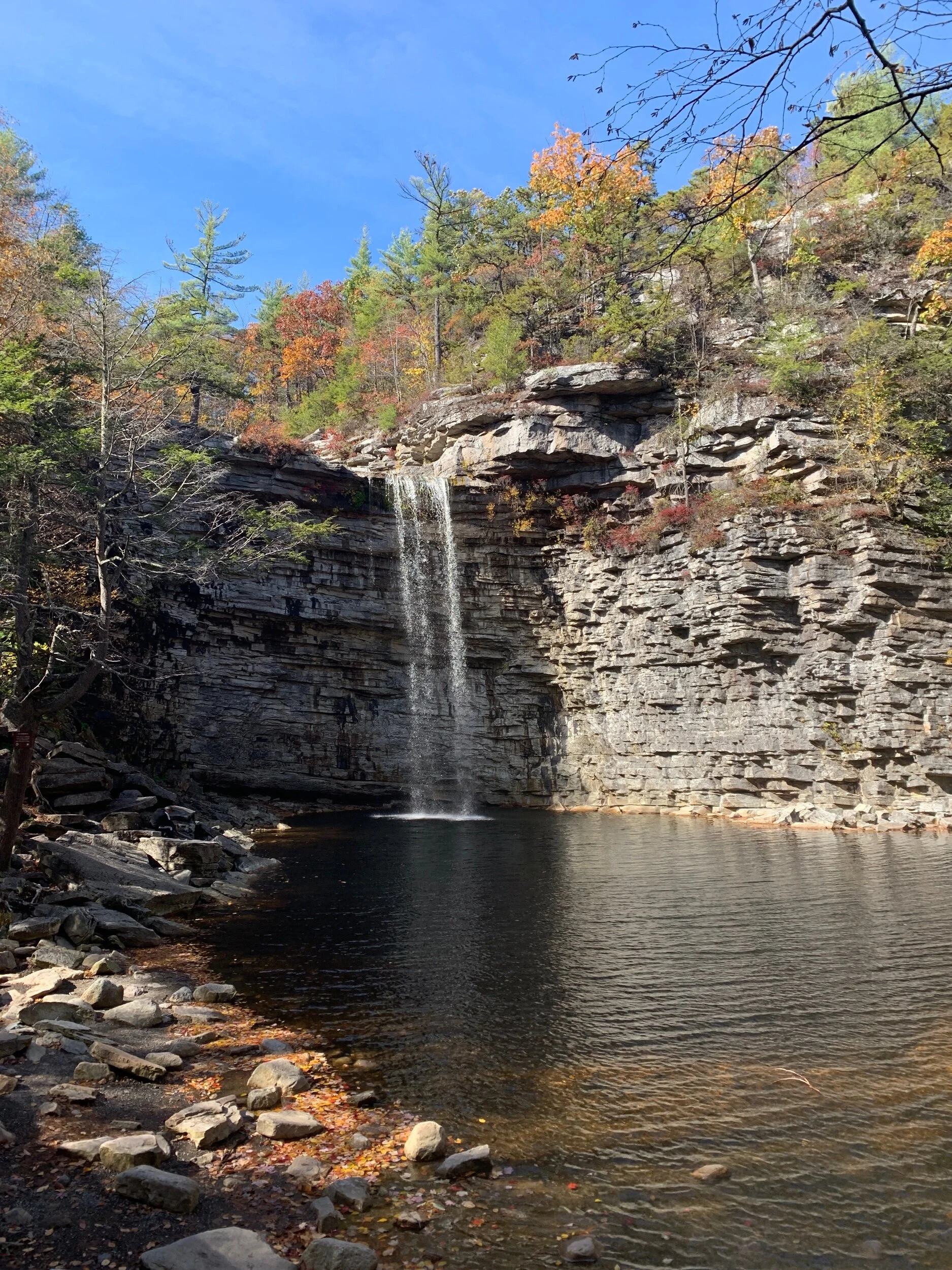 Follow the trail down, you’ll meet the popular waterfall spot. Beware it can get steep, so be wary when with little children or the elderly.