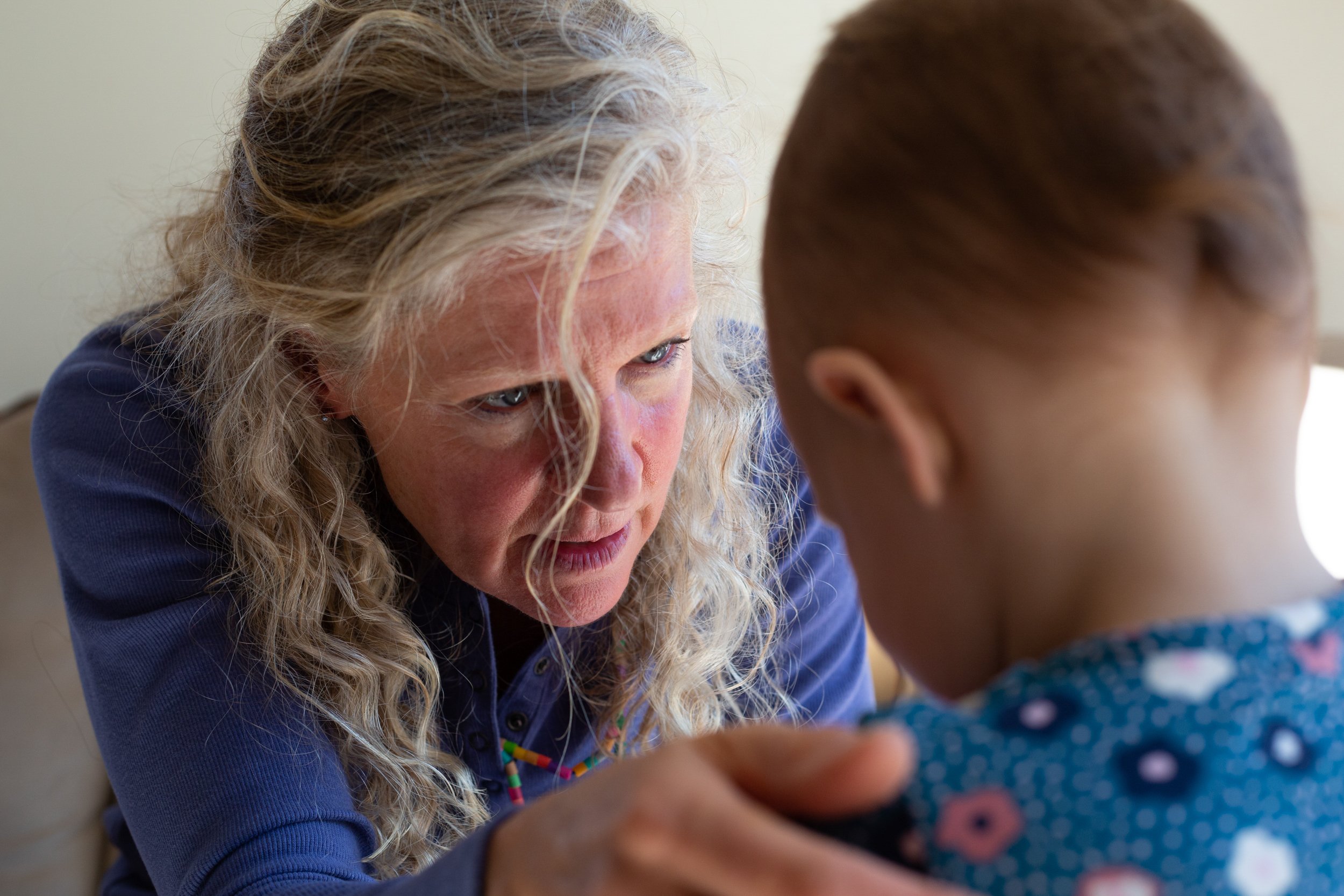  Tobin scolds Larkin Flanagan after she wasn’t playing nicely with one of the other children in the child care.  She puts her in the “Thinking Corner” for a few minutes before asking Flanagan to apologize to her friend.  “All the effort and time you 