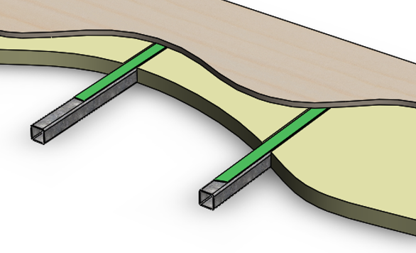 Example of direct fixing plywood to tiny house trailer