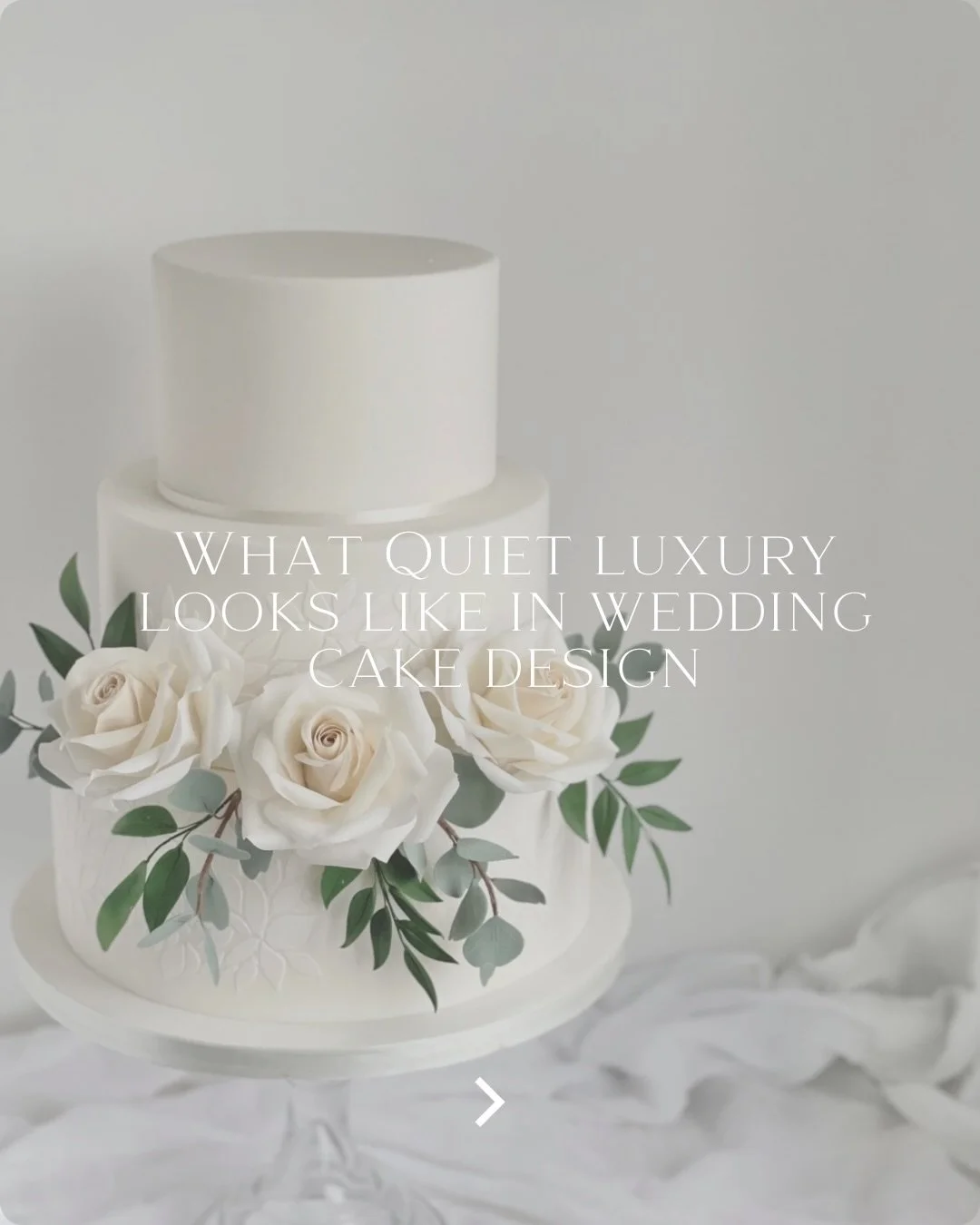 Quiet luxury isn&rsquo;t about stripping everything back.
It&rsquo;s about choosing carefully.

More couples are moving away from bold statements and towards cakes that feel considered.
Luxury doesn&rsquo;t have to shout.
Sometimes it whispers.

Does