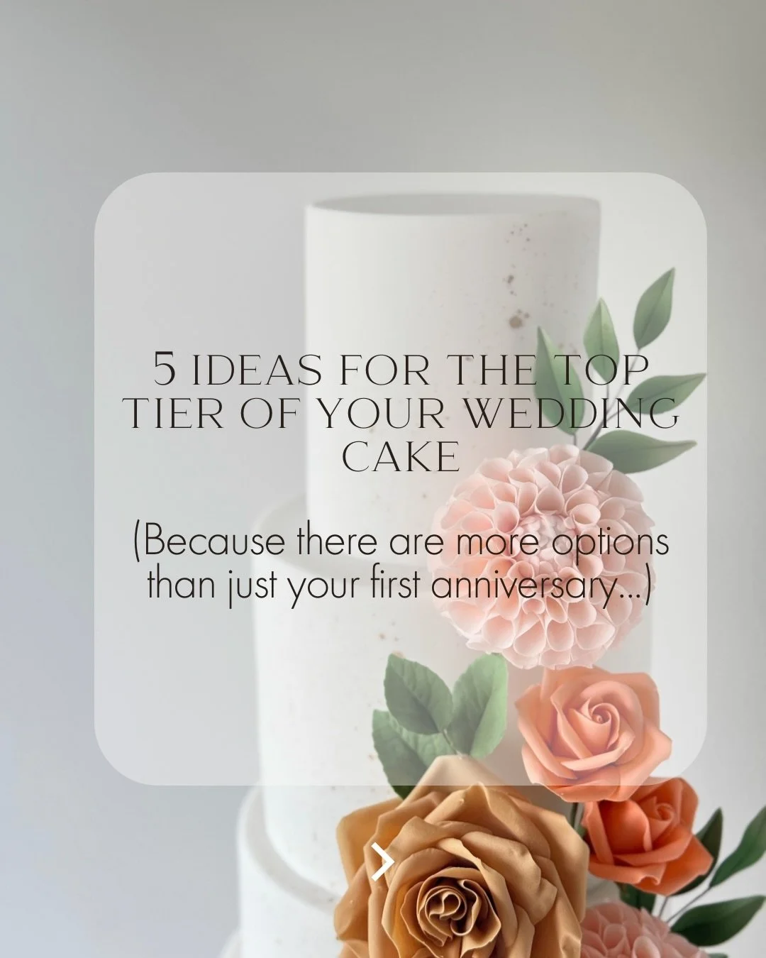Traditionally, the top tier of a wedding cake was saved for the christening of the couple&rsquo;s first child. 
But weddings and families look very different today.

As traditions evolved, many couples have begun saving it for their first wedding ann