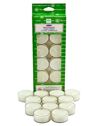 NEW Satya PATCHOULI Scented T-Lite Candles 12/box