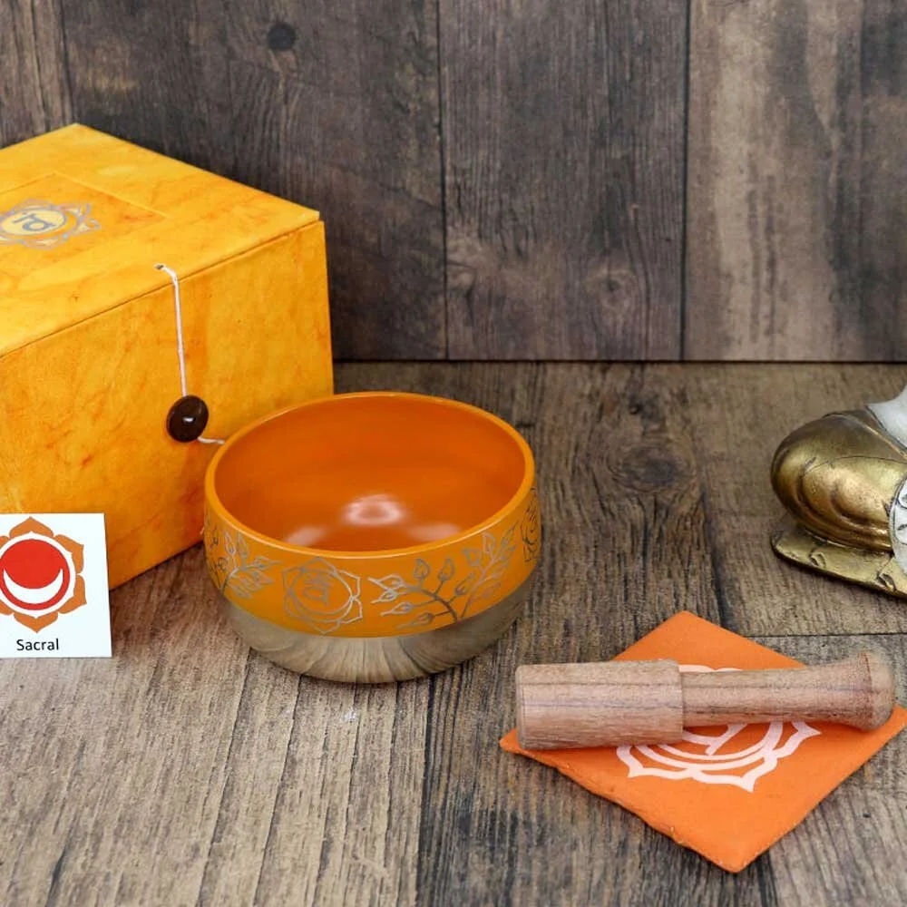 Sacral Chakra Tibetan Singing Bowl Gift Set — The Bohemian Den