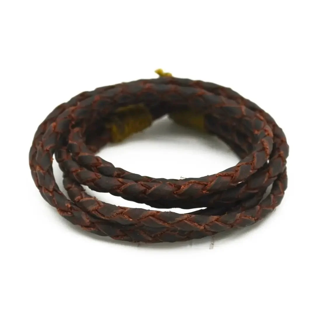 Anju Braided Brown Leather Wrap Bracelet
