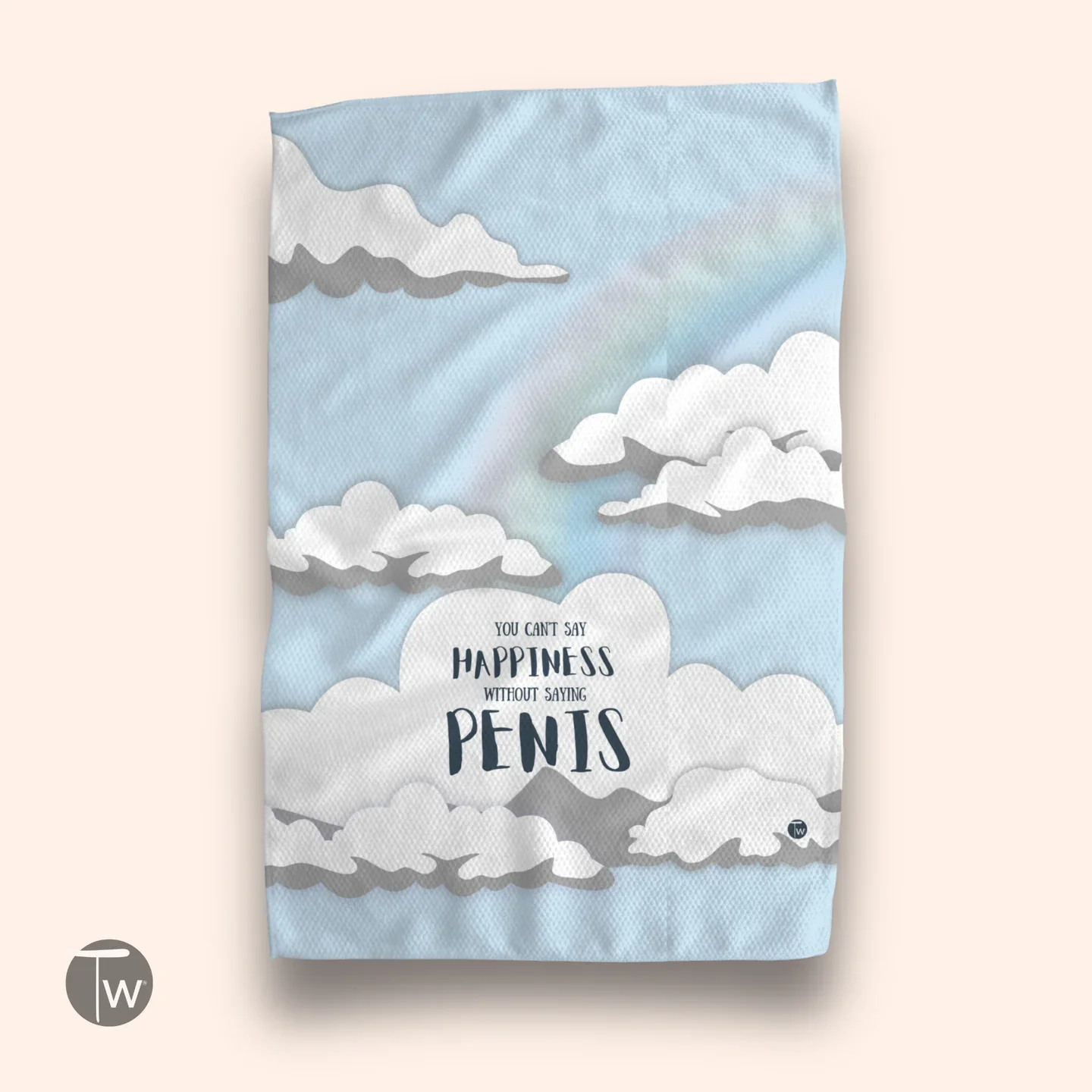 Twisted Wares You Can't Say Happiness Kitchen Towel