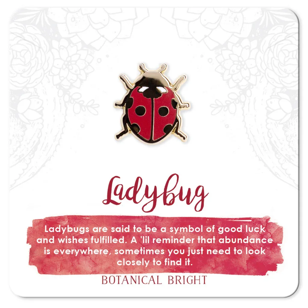 Botanical Bright Enamel Pin - Ladybug