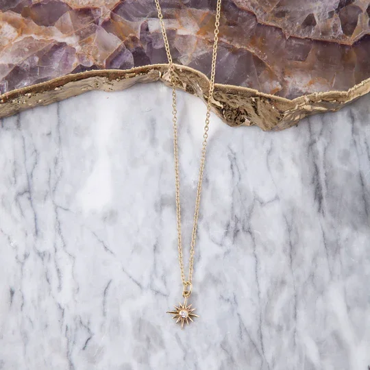 Baizaar Brass Crystal North Star Necklace