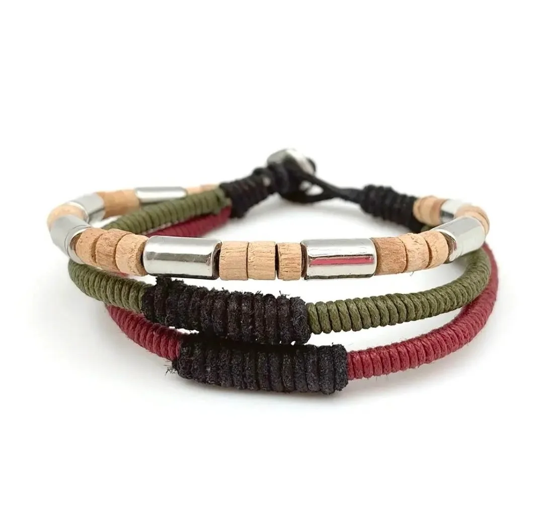 Anju Leather Woven Bracelet - One-size