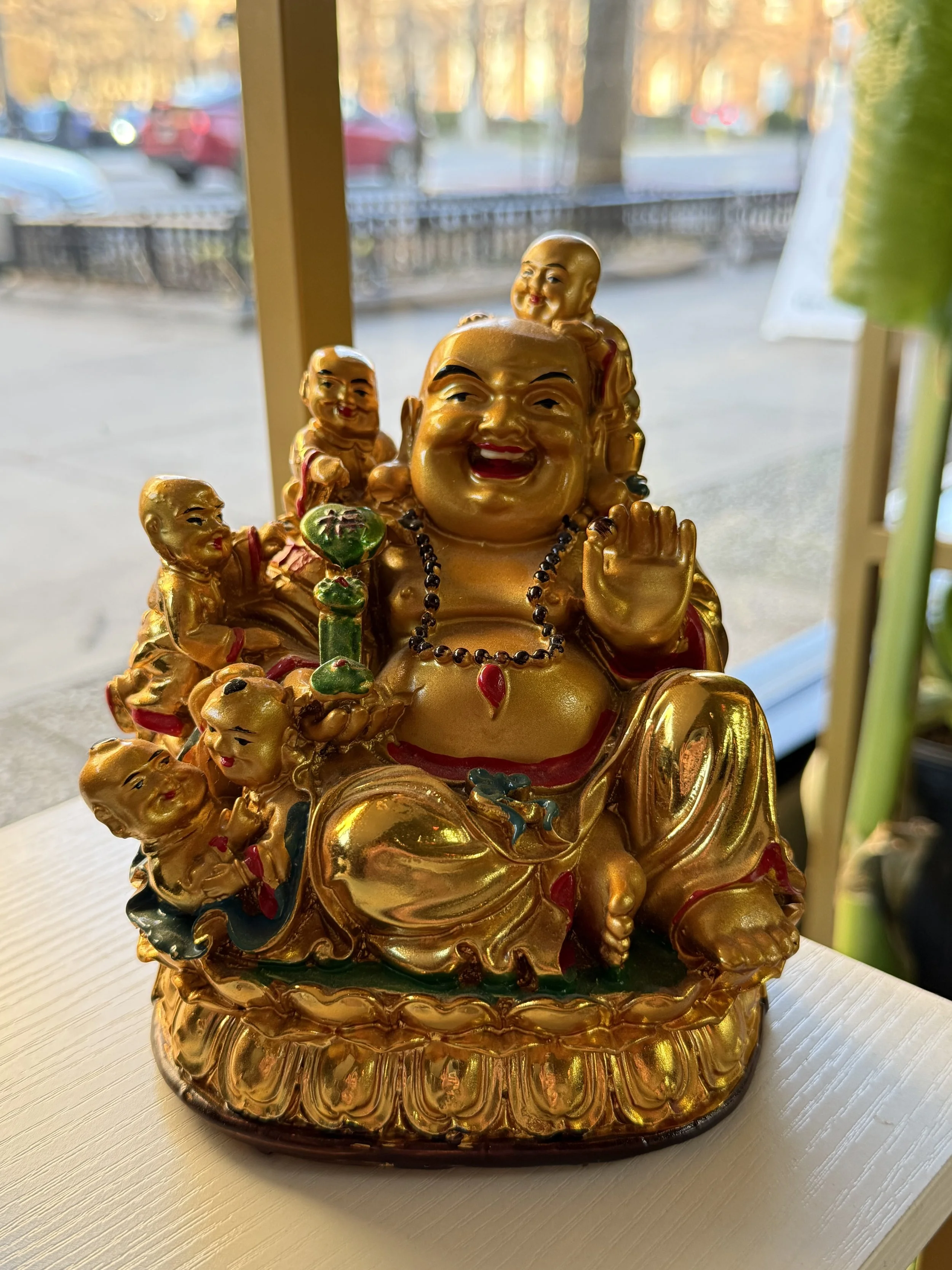Golden Feng Shui Laughing Buddha
