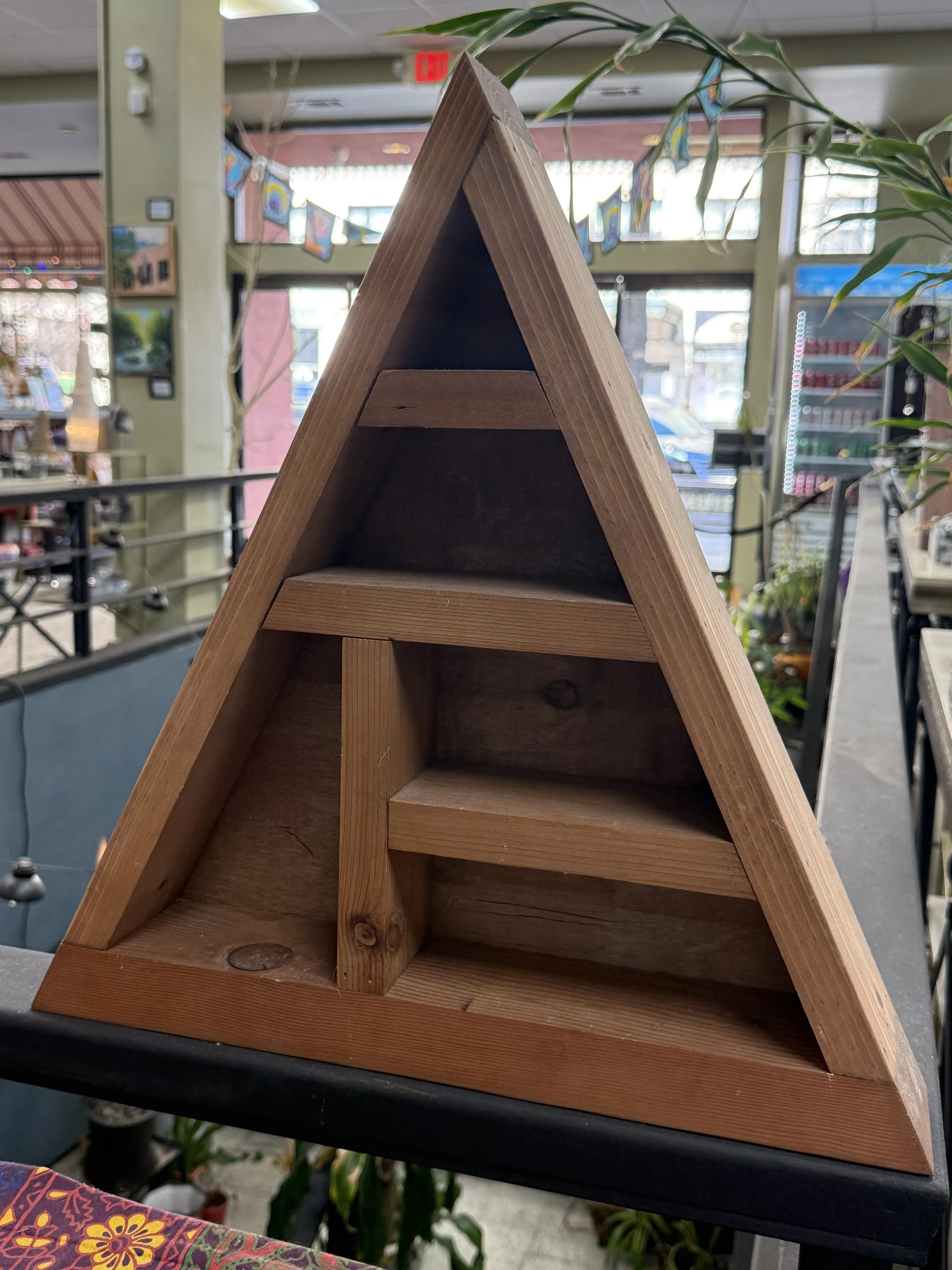 Wooden Triangle Shelf