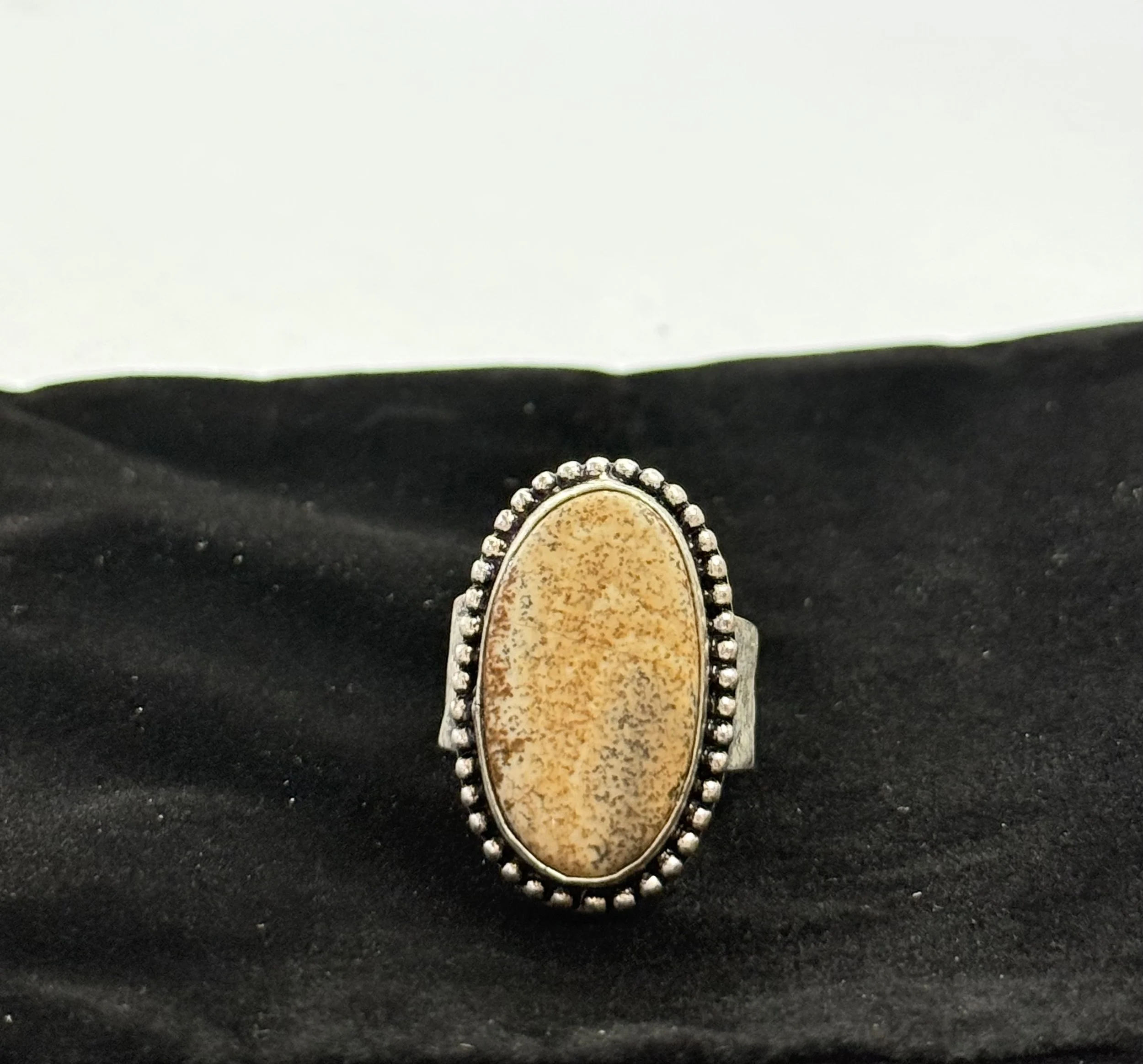 Anju Silver Stone Ring - Picture Jasper