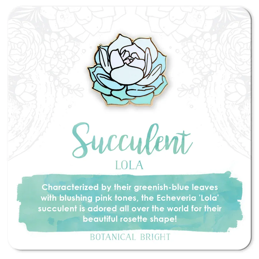 Botanical Bright Enamel Pin - Lola Succulent