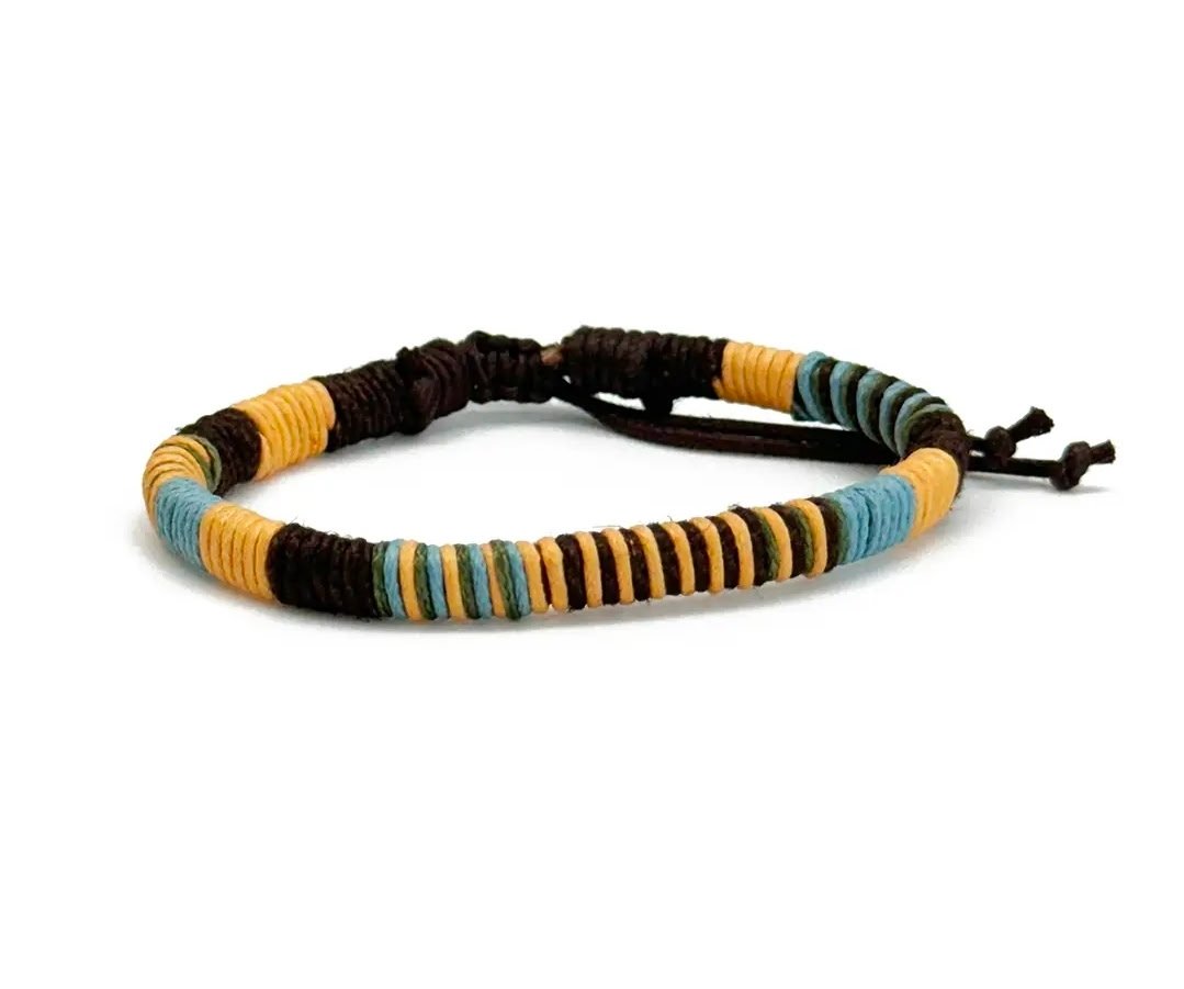 Anju Woven Cord Bracelet - Flat Yellow