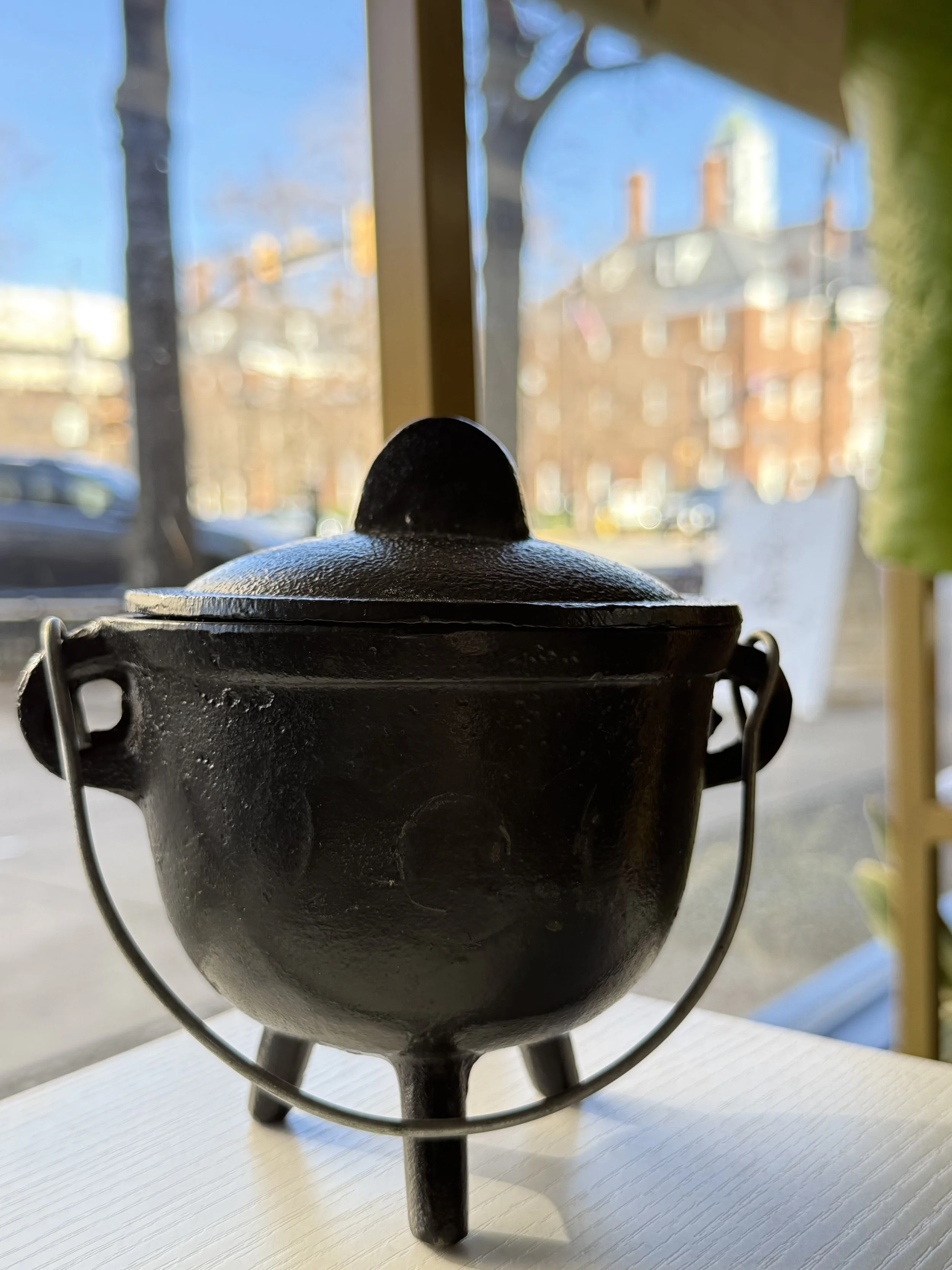 Cast Iron Mortar + Pestle + Lid - 4"H, 41/2"W, 31/2"D