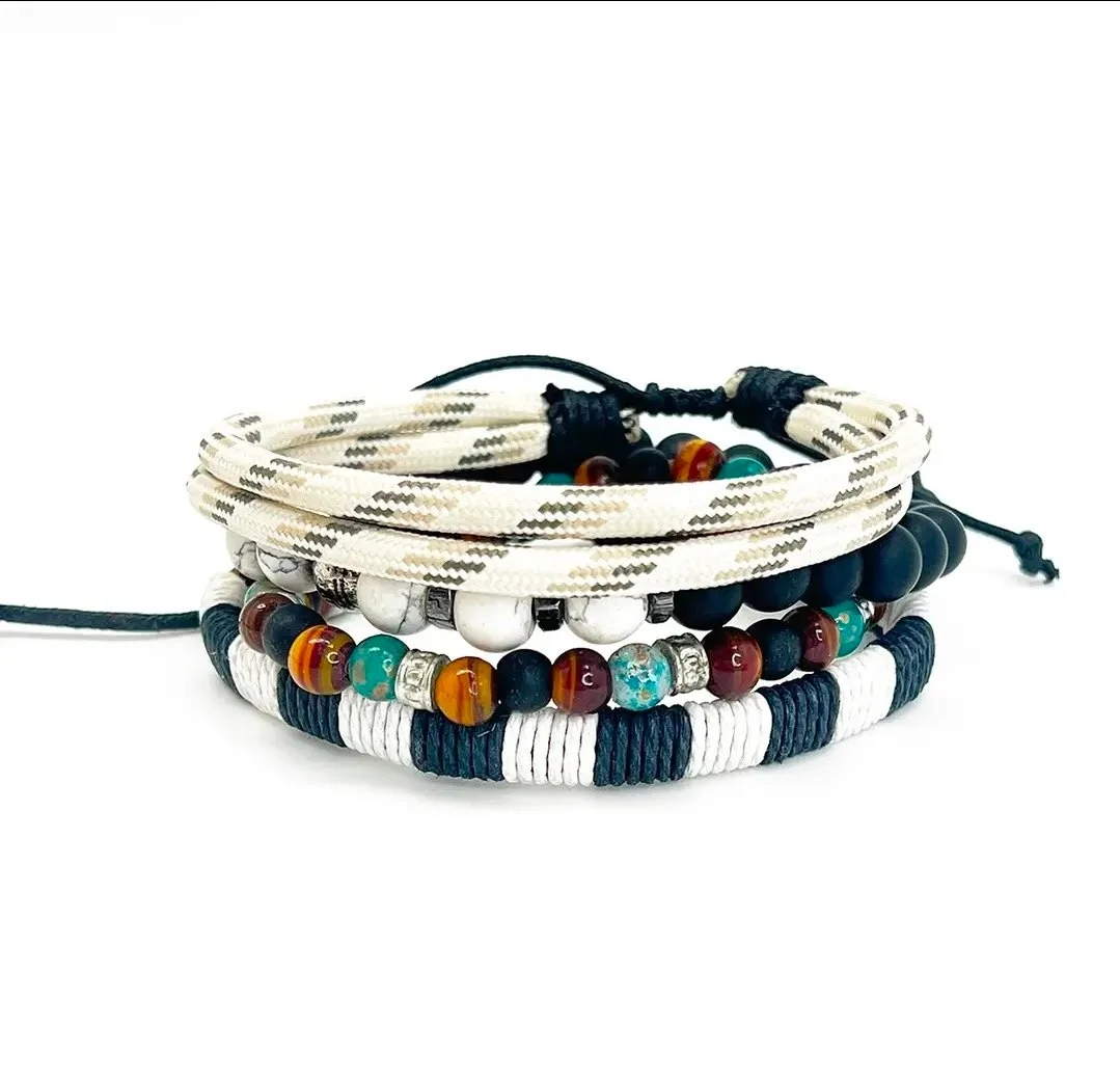 Anju Beaded Leather Bracelets - Howlite, Assorted