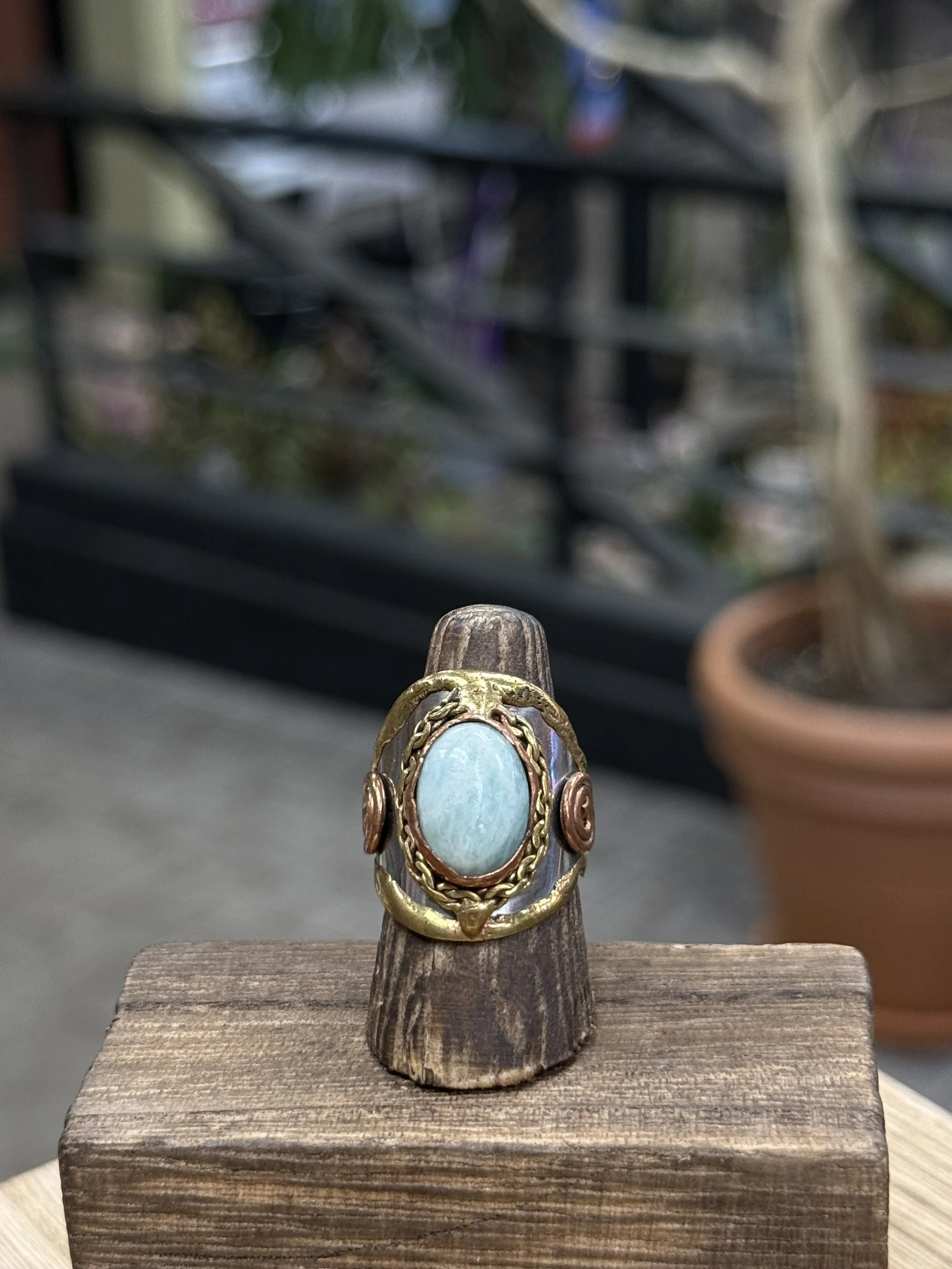 Anju Mixed Metal Stone Rings - Aquamarine